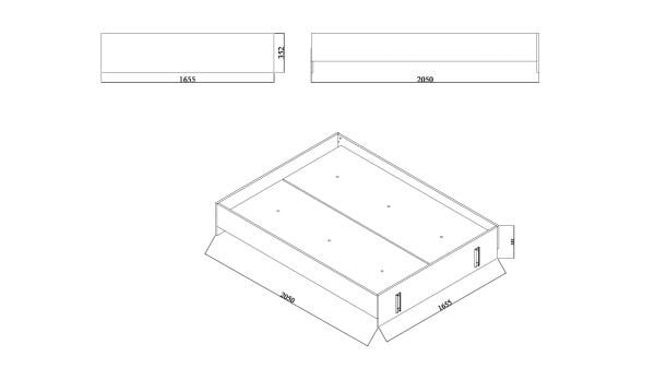 Ortak Karyola Kasası Beyaz 160X200