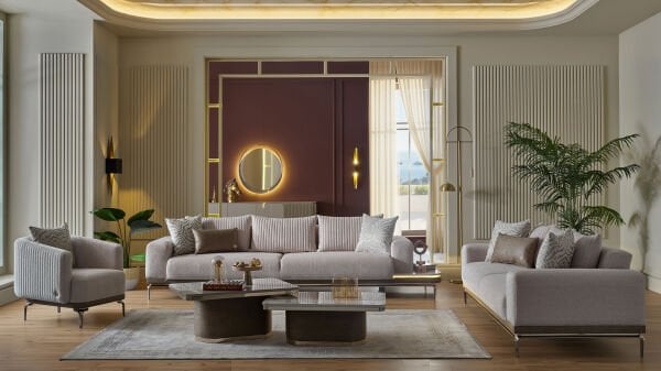 Estella Dörtlü Sol Koltuk - Krem