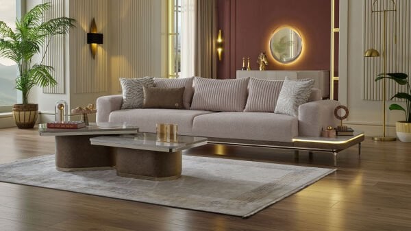 Estella Dörtlü Sol Koltuk - Krem