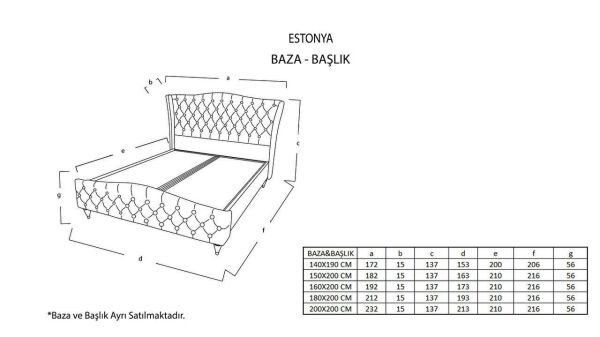Estonya Baza Ceviz Ayak 200X200 - Vizon