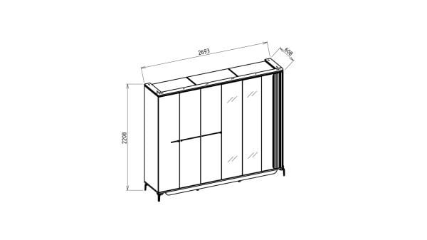 Estella 6 Kapaklı Gardırop