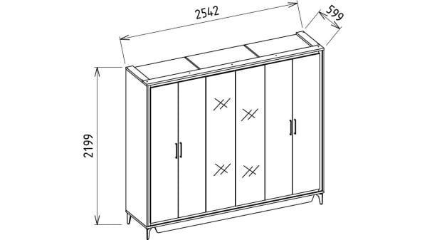 Monaco 6 Kapaklı Gardırop