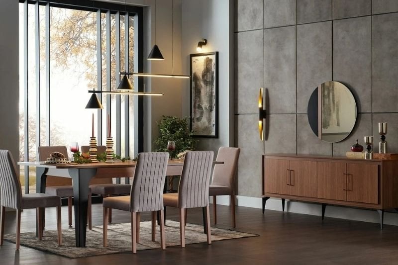 yemek odası için masa ve sandalye takımı