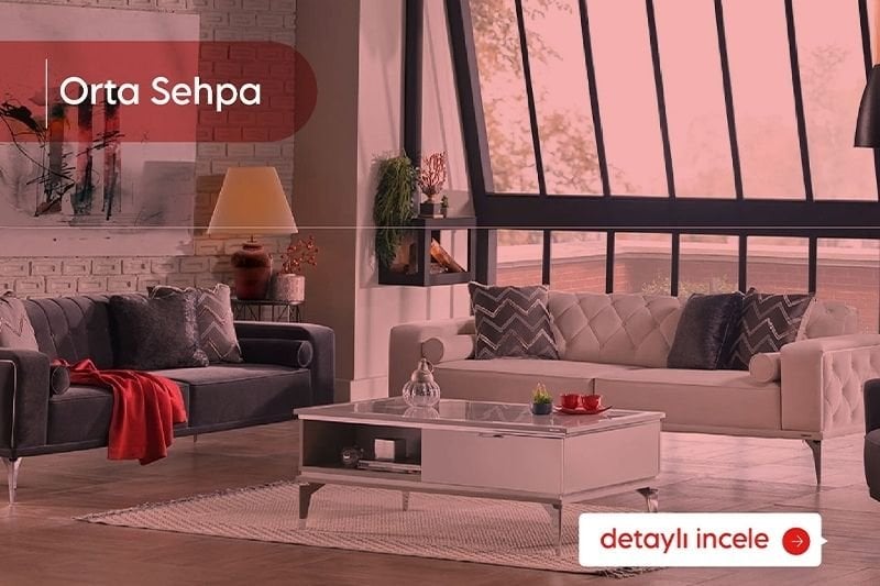 orta sehpada bitki dekorasyonu