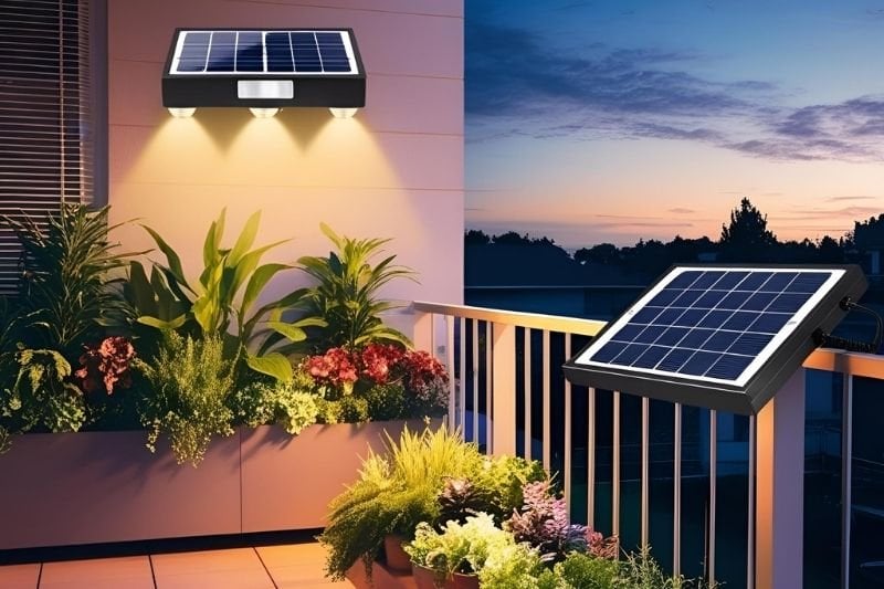 güneş enerjisi ile çalışan balkon aydınlatması