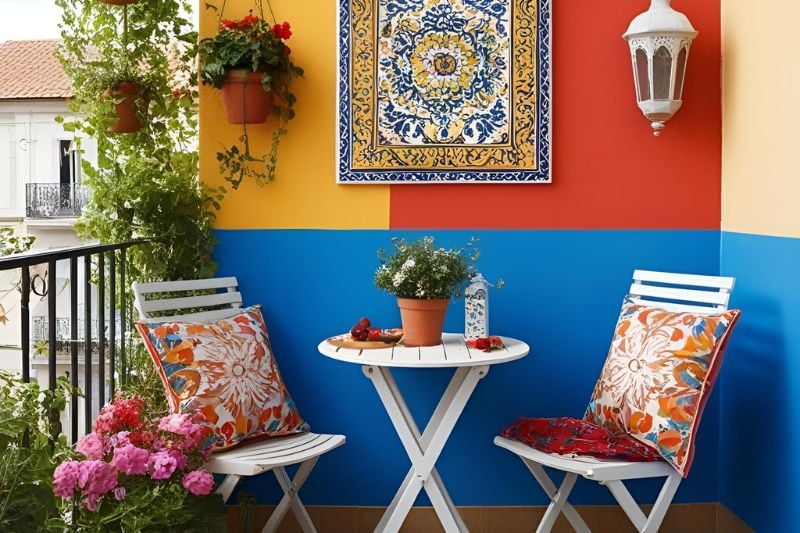 renkli balkon duvarı