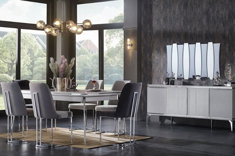 Gri Yemek Odası Dekorasyonu ile Zarafeti Yakalayın