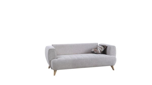 Mona İkili Koltuk - Bej - Meşe Renk Ayak