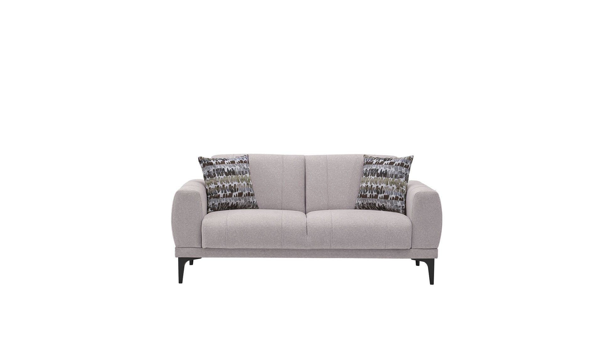 Porto İkili Koltuk - Krem - Siyah Renk Ayak