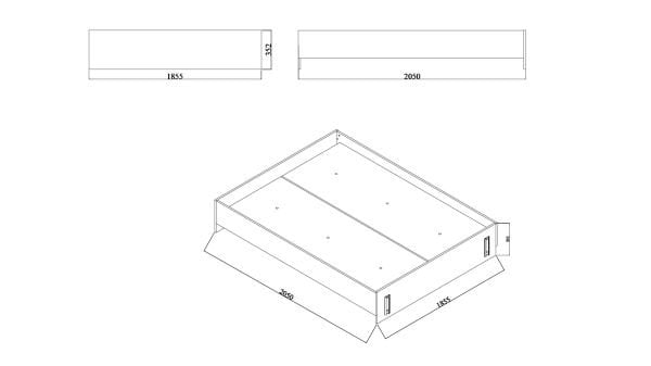 Ortak Karyola Kasası Beyaz 180X200