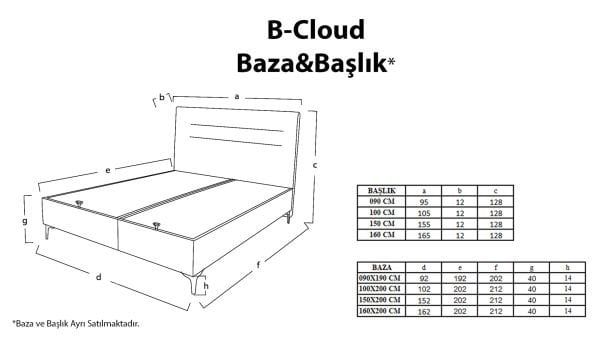 BCloud Baza Başlık Yatak Seti