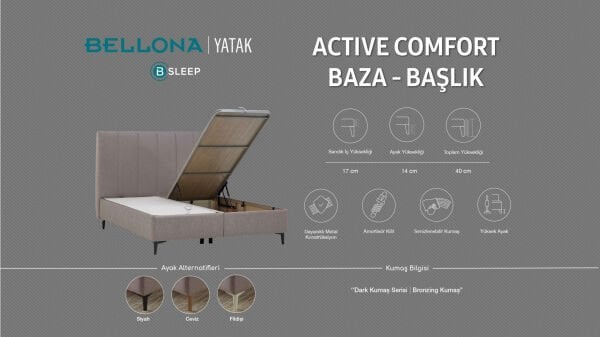 Active Comfort Baza Gri - 90X190