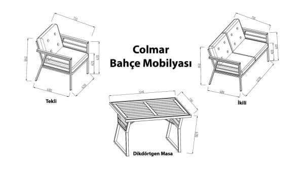 Colmar Dikdörtgen Masa