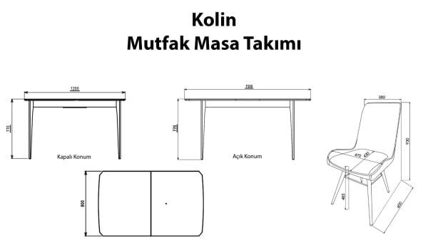 Kolin Açılır Yemek Masası Açılır Masa