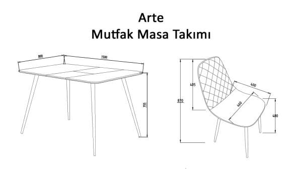 Arte Mutfak Masası Siyah