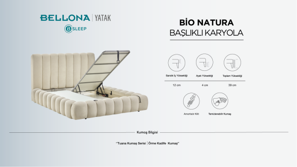 Bio Natura Başlıklı Karyola Seti - Vizon