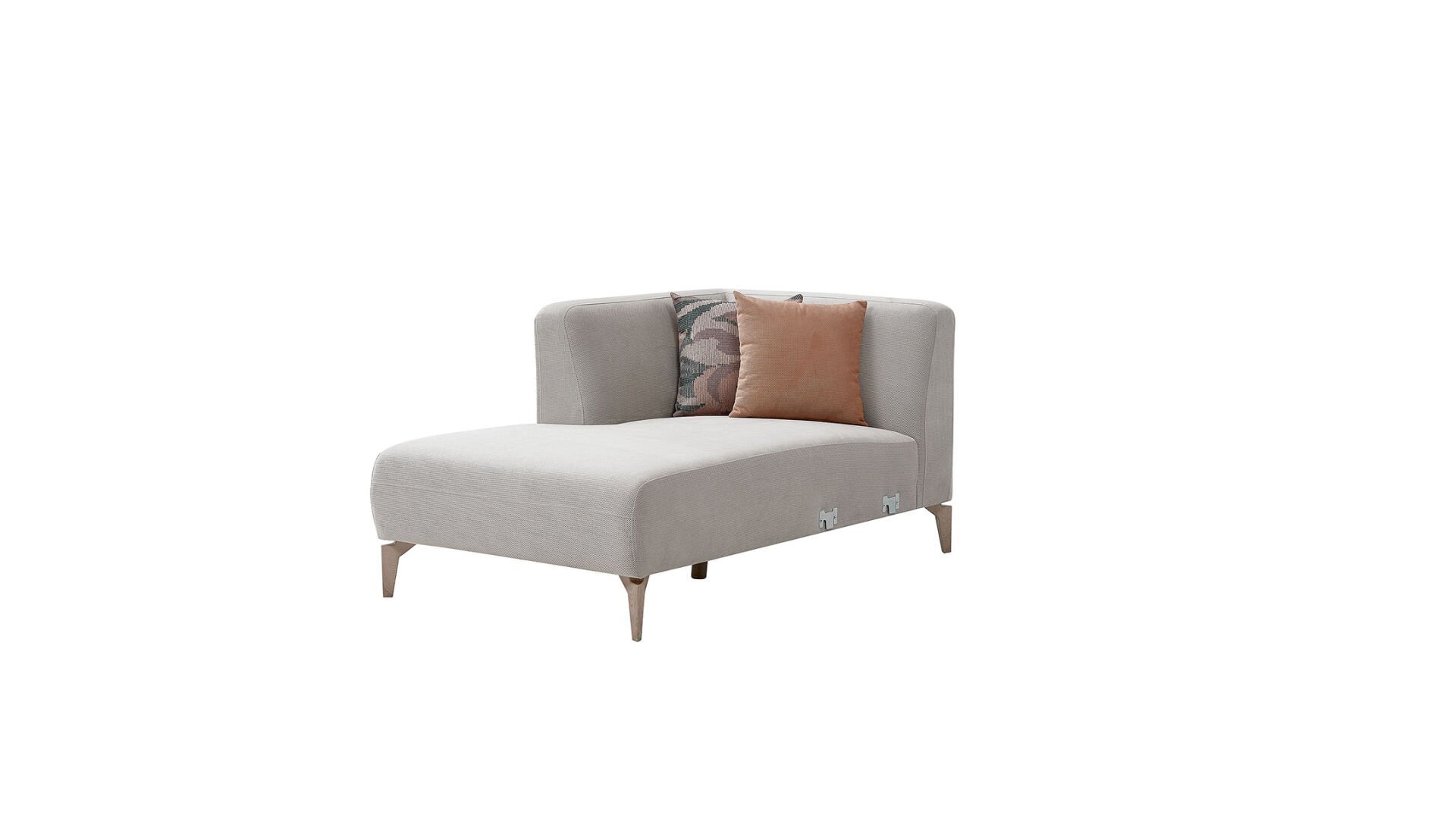 Orleon Uzanma Ünitesi Sağ - Vizon - Meşe Renk Ayak