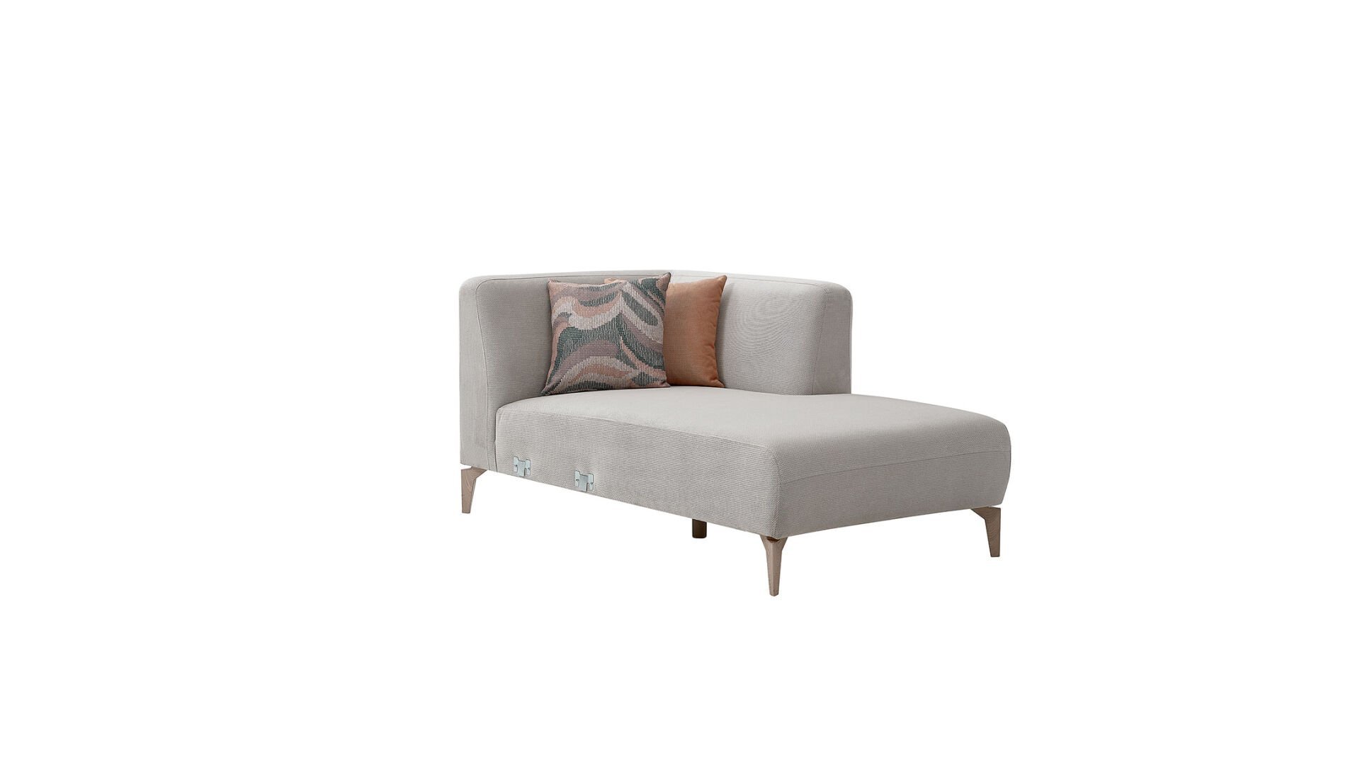 Orleon Uzanma Ünitesi Sol - Vizon - Meşe Renk Ayak