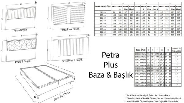 Petra Plus Baza 180X200 - Lacivert