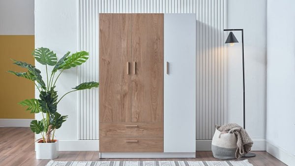 Carlo 3 Kapaklı Gardırop - Meşe