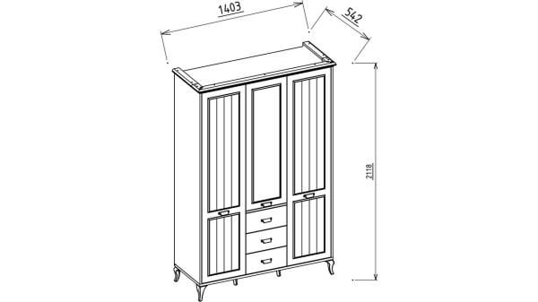 Andera 3 Kapaklı Gardırop