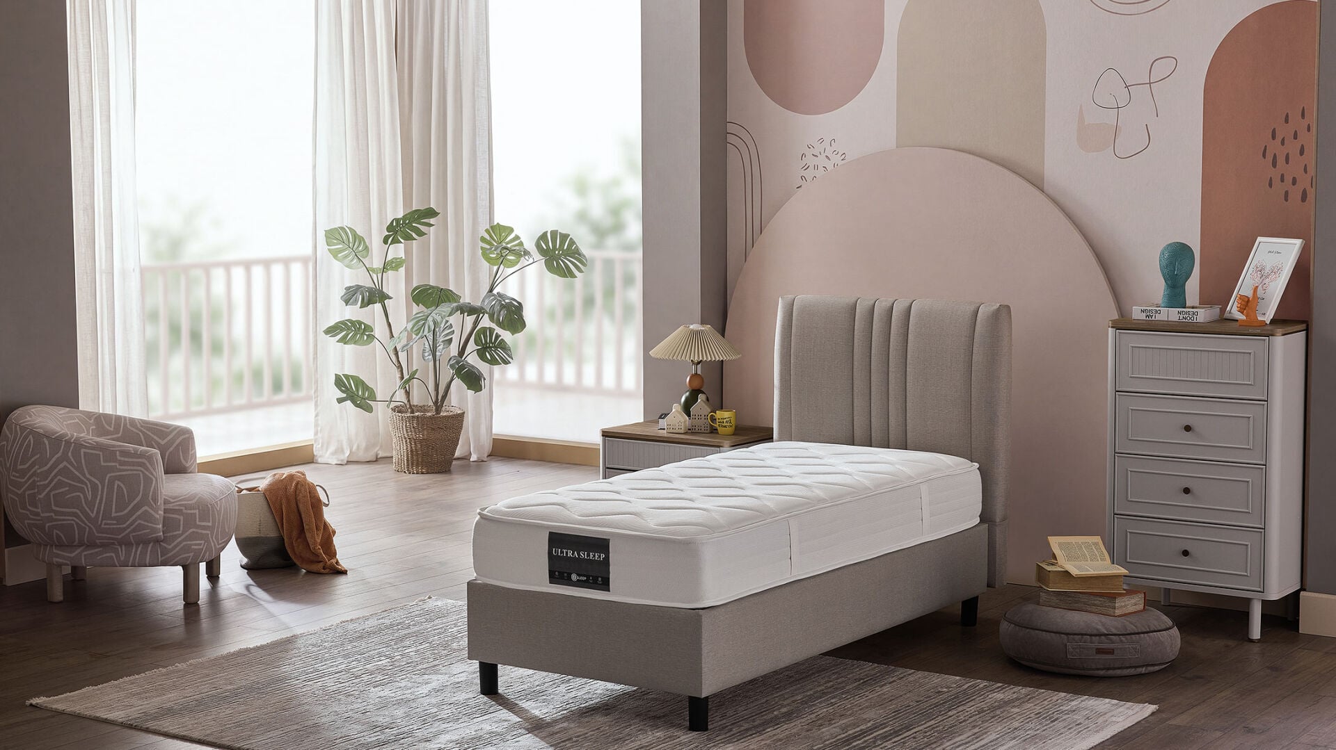 Ultra Sleep Baza Başlık Yatak Seti 100x200