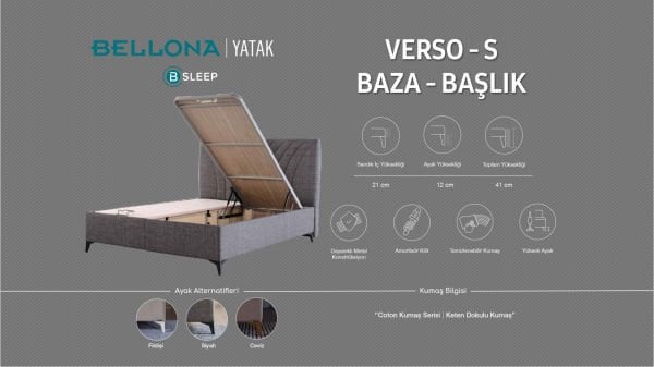Verso S Baza 100X200 - Krem