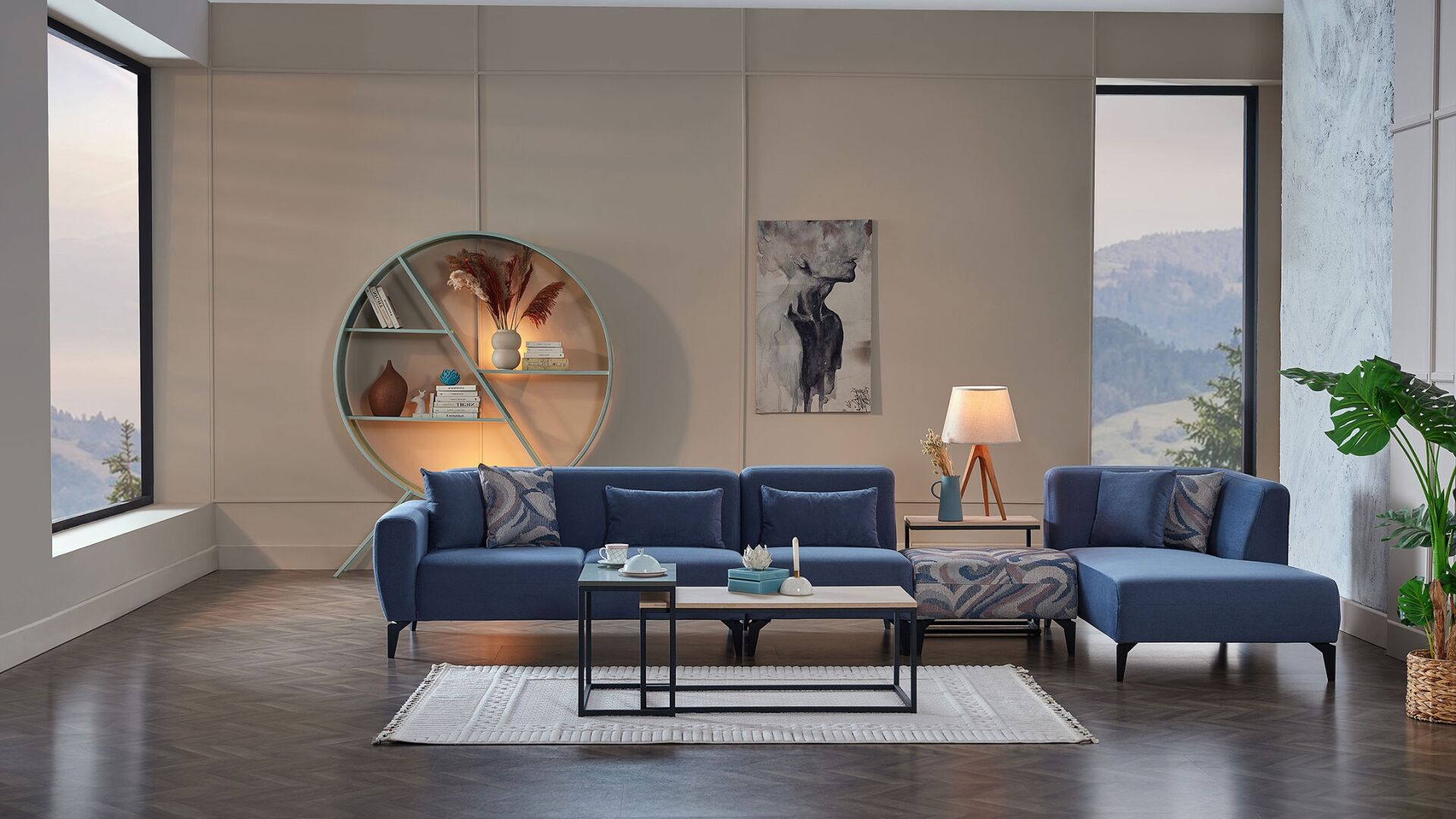 Orleon Köşe L Sol - Lacivert - Siyah Renk Ayak