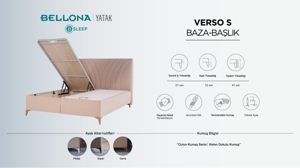 Verso S Baza 160X200 - Krem