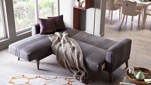 Ruby Uzanmalı Köşe Sağ Koltuk Gri