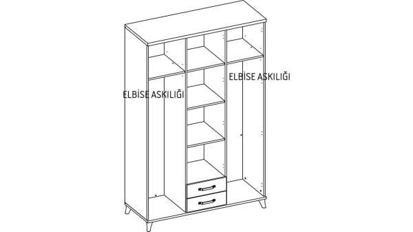 Montes 3 Kapaklı Gardırop