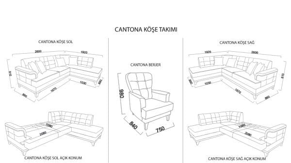 Cantona Köşe Koltuk