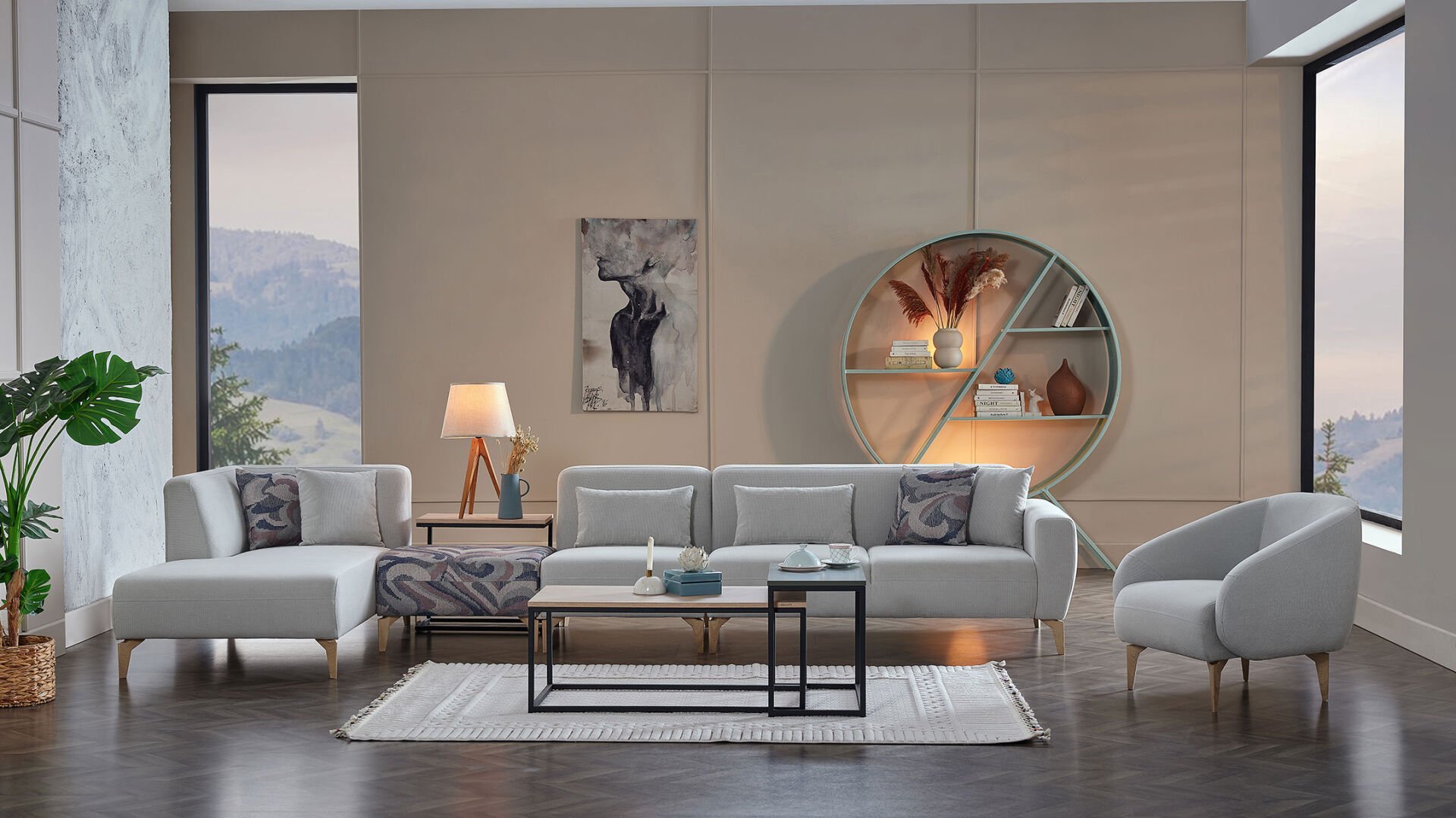 Orleon Köşe Koltuk - Gri