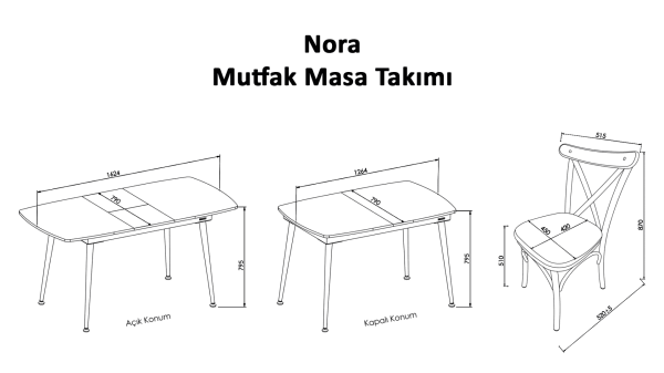 Nora Sandalye 2 li