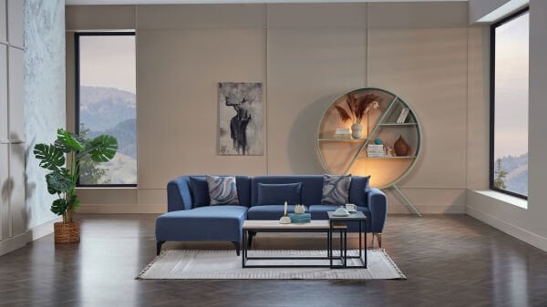 Orleon Köşe Uzanmalı Sağ - Lacivert - Siyah Renk Ayak