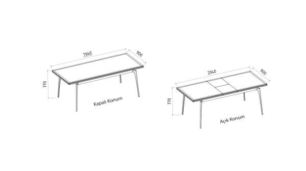 Montego Açılır Yemek Masası Açılır Masa