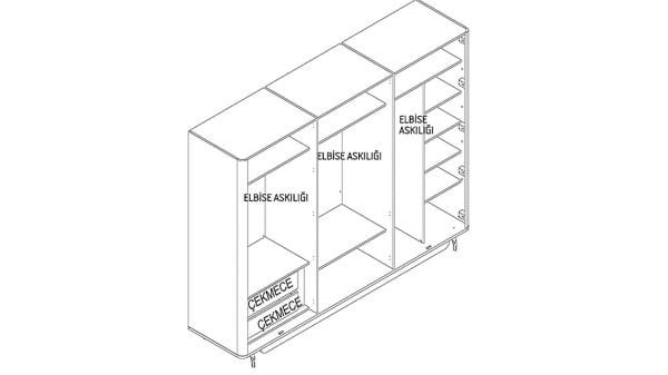 Larissa 6 Kapaklı Gardırop
