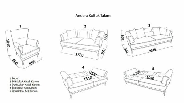 Andera Üçlü Koltuk