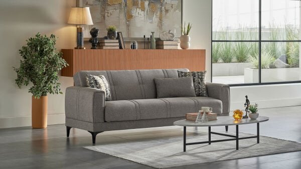 Ruby S Kmp Üçlü Koltuk - Kahve