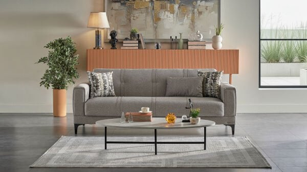 Ruby S Kmp Üçlü Koltuk - Kahve