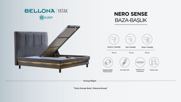 Nero Sense Yüksek Ayaklı Baza 160X200