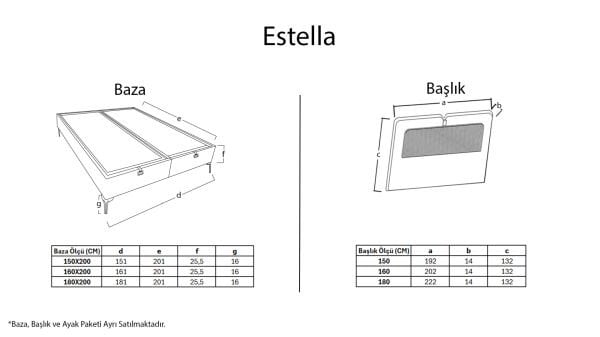 Estella Baza - Krem 160X200