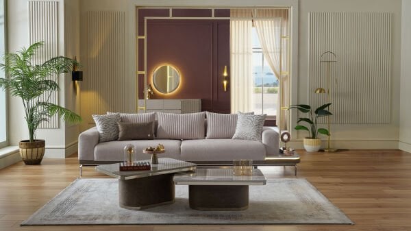 Estella Dörtlü Sol Koltuk - Krem