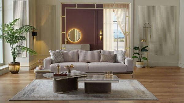 Estella Dörtlü Sağ Koltuk - Krem