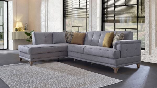 Cantona Köşe Koltuk L Sağ - Gri