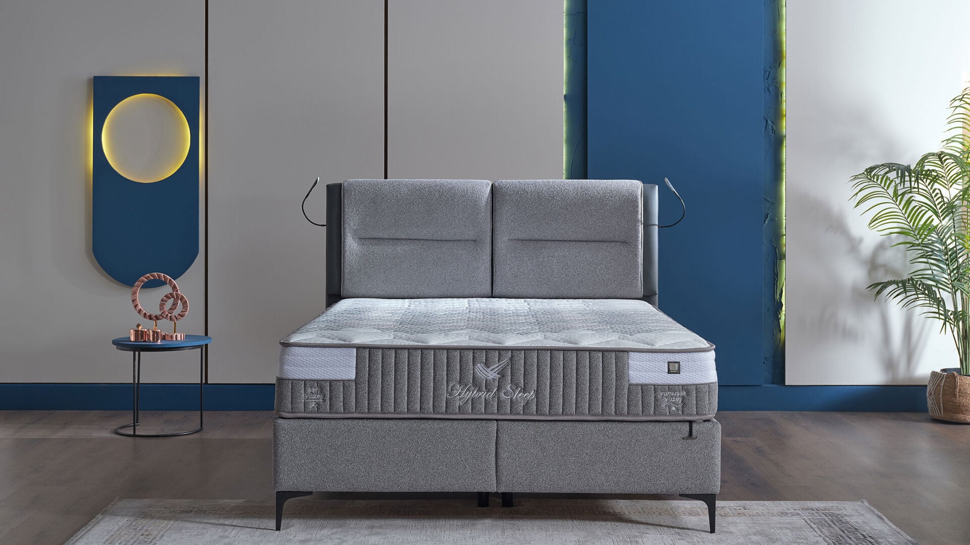 Hybrid Sleep Baza Başlık 3'lü Set - Gri