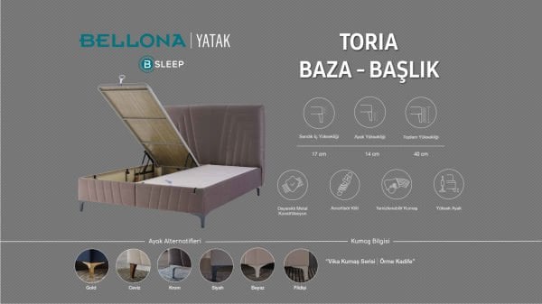 Toria Baza 90X190 - Gri