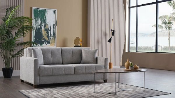 Twin Soft Üçlü Koltuk Gri