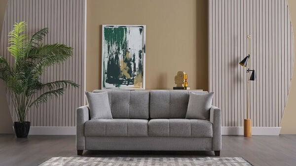 Twin Soft Üçlü Koltuk Gri