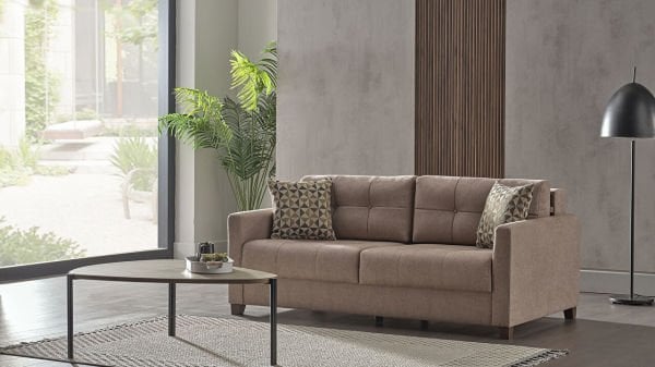 Twin Soft Üçlü Koltuk Vizon
